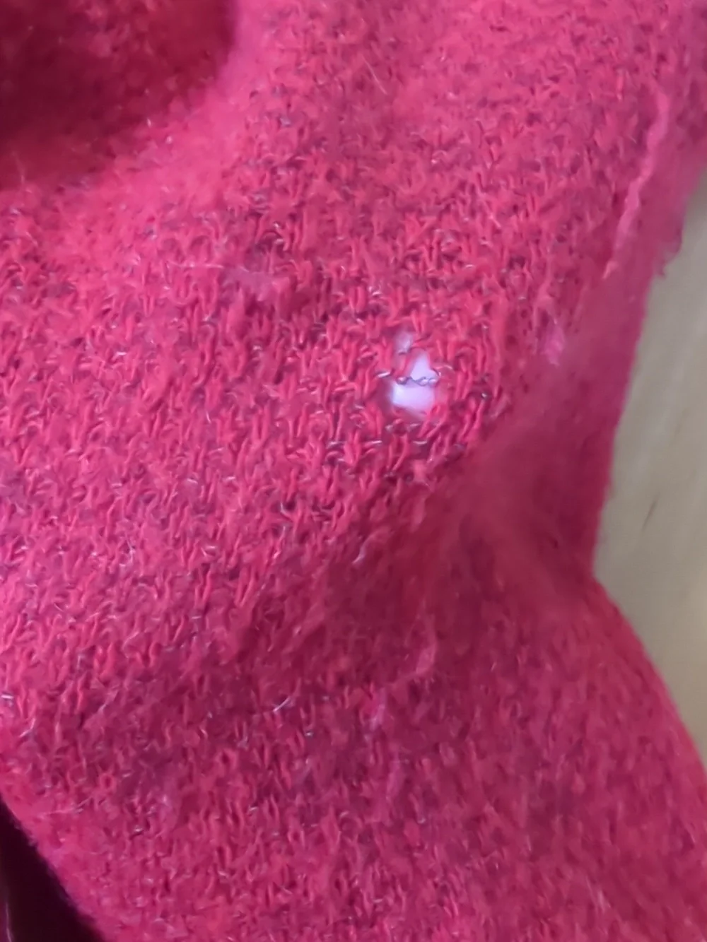 Eileen Fisher Open-Front Red Knit Cardigan